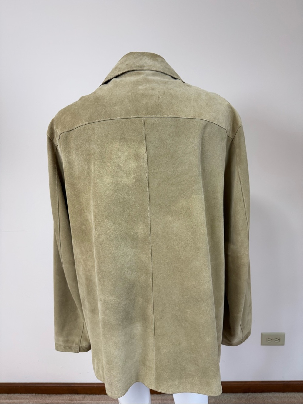 Vintage Y2K Banana Republic Men’s Suede Leather Blazer Jacket Tan Beige L - Picture 17 of 17